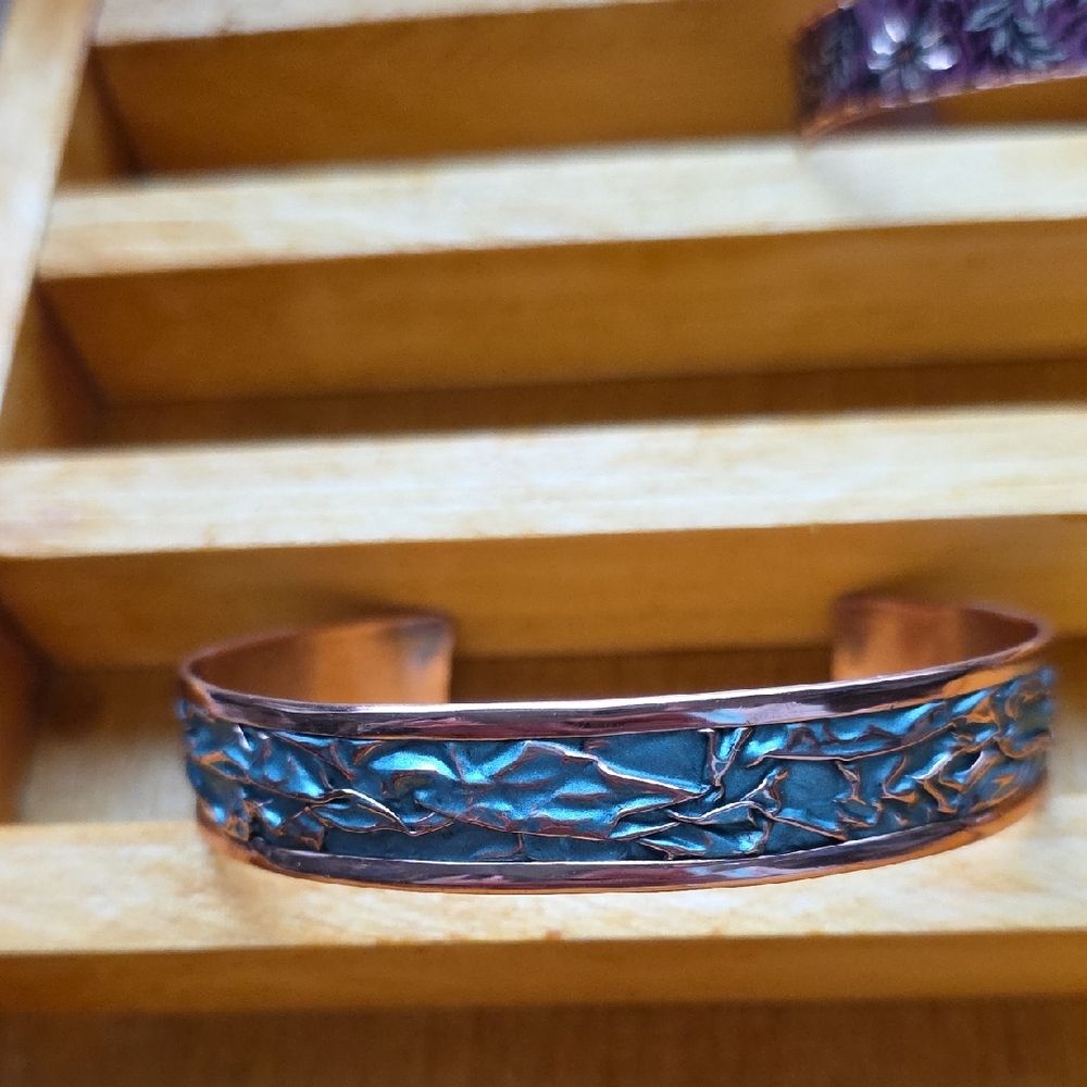 Textured Copper Cuff Bracelet